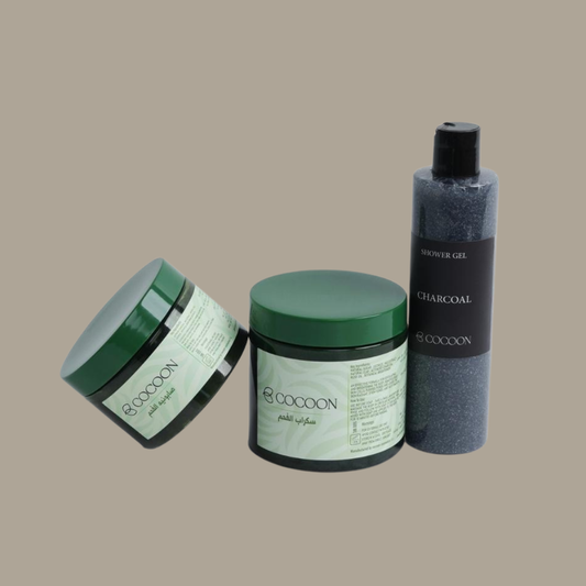 Charcoal Set + Free Body mist -  مجموعة الفحم + مرش مجاني